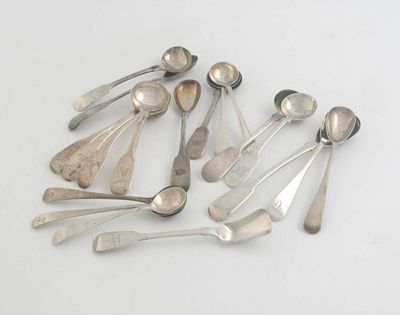 Appraisal: Nineteen various antique condiment spoons oz