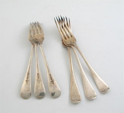 Appraisal: A set of Victorian Old English pattern tableforks by Walker