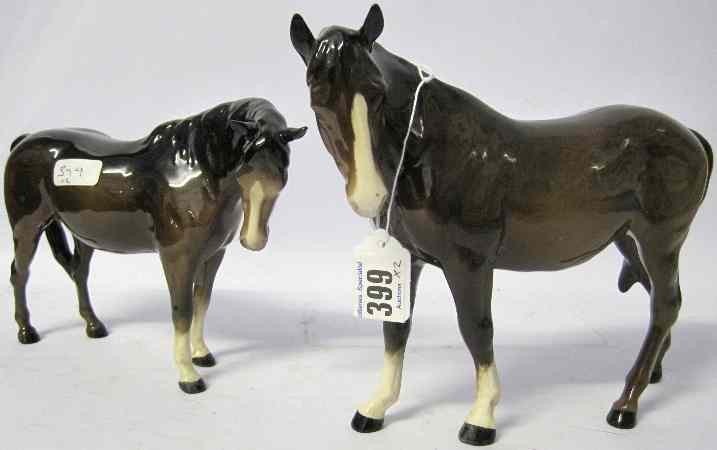 Appraisal: Beswick Brown Horses Mare Facing Left and Mare Facing Right