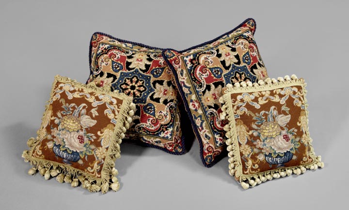 Appraisal: Two Pairs of Tapestry-Faced Accent Pillows consisting of a large