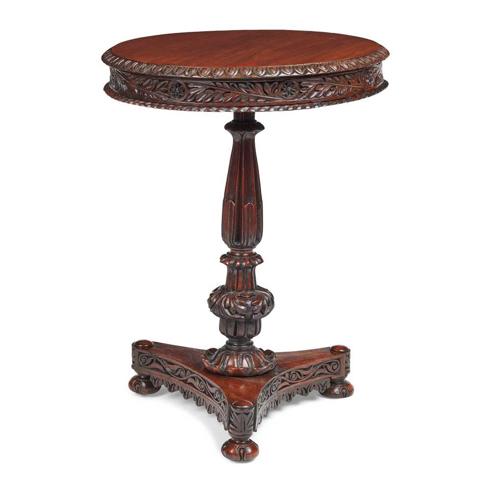 Appraisal: ANGLO-INDIAN PADOUK OCCASIONAL TABLE TH CENTURY the circular top with