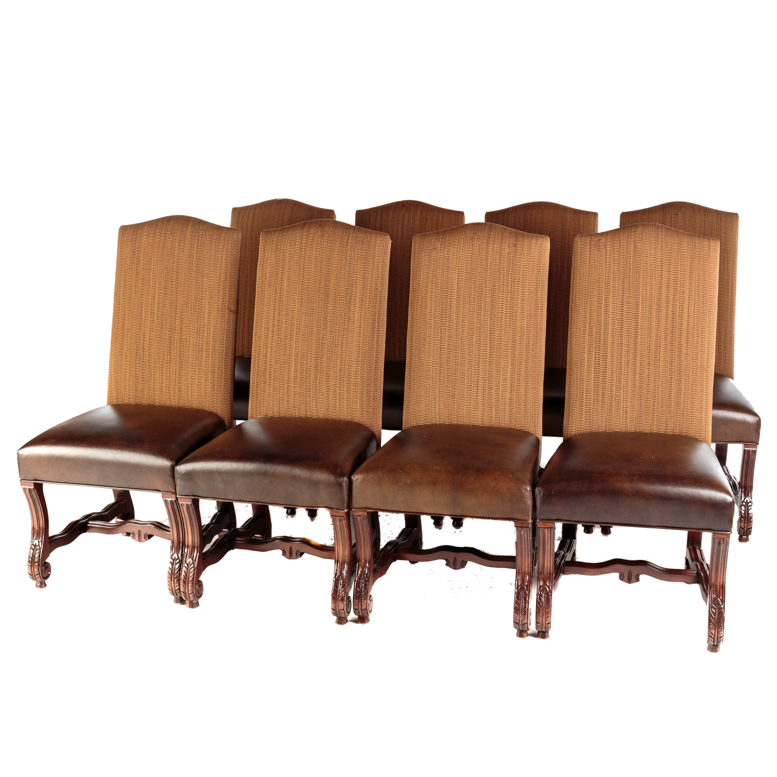 Appraisal: EIGHT DESIGN MASTER FRENCH STYLE SIDE CHAIRS With carved wood