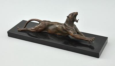 Appraisal: Anna Vaughn Hyatt Huntington American - Yawning Tiger bronze inscribed