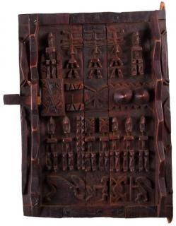 Appraisal: Cote D'Ivoire Carved Granary Door Exotic wood carved granary door