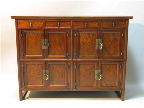 Appraisal: MODERN KOREAN HARDWOOD CABINET The rectangular top over four short