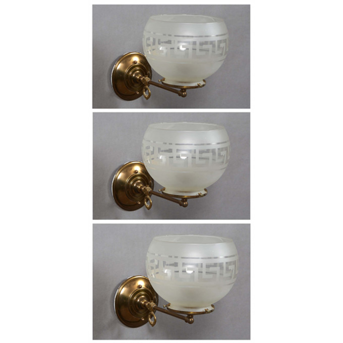 Appraisal: Set of Three Contemporary Gas Style Brass Wall Sconces th