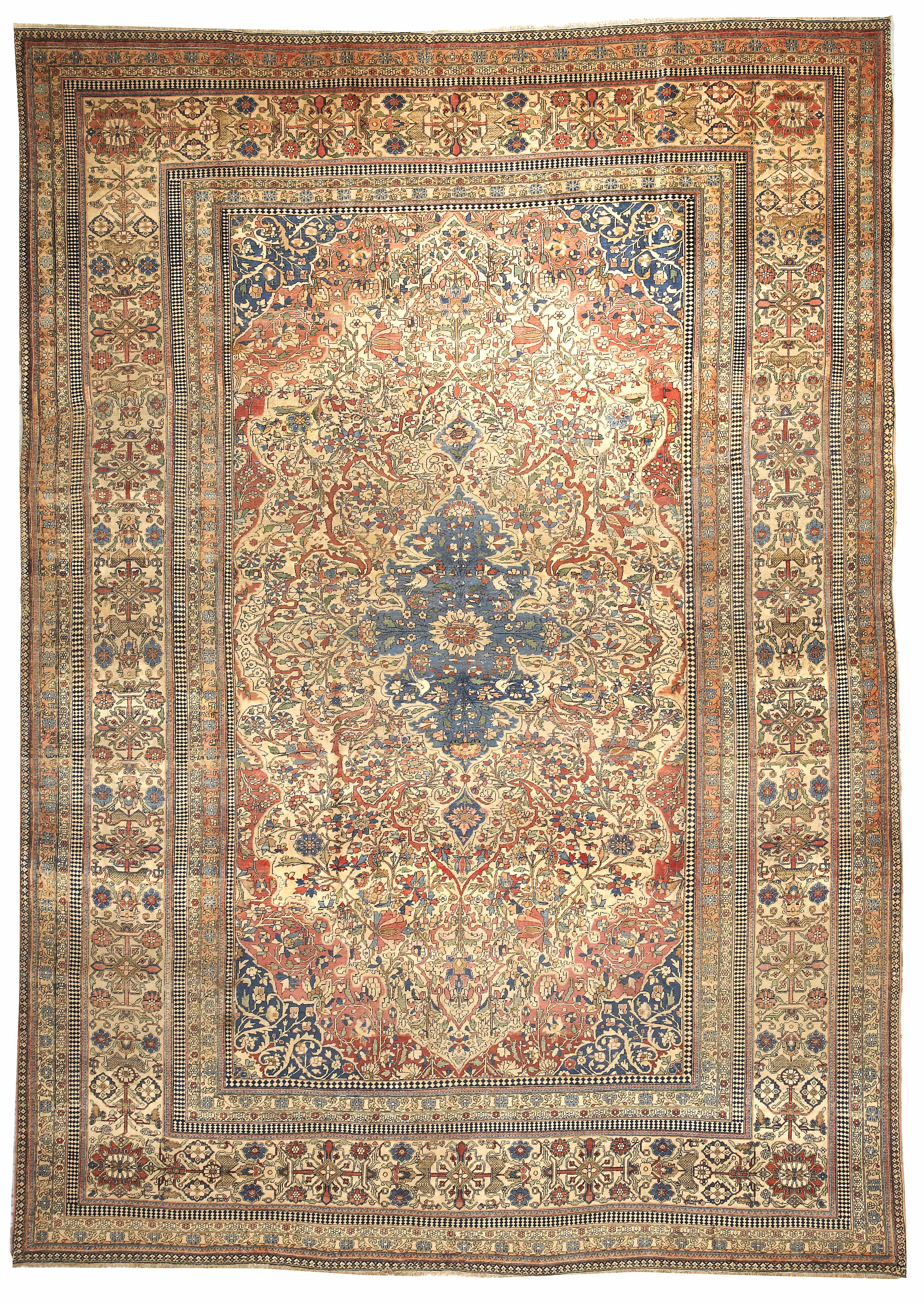 Appraisal: A Mohtasham Kashan carpet Central Persialate th centurysize approximately ft