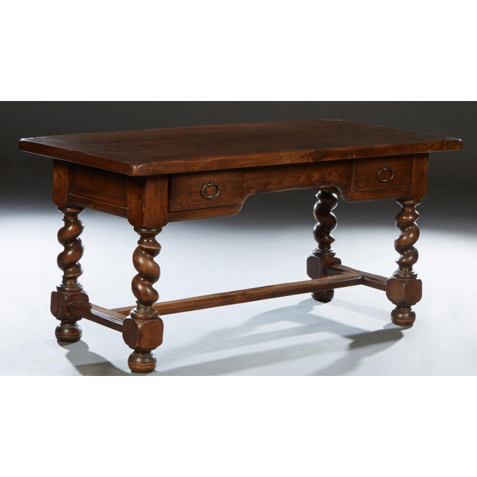 Appraisal: French Provincial Louis XIII Style Carved Oak Writing Table th