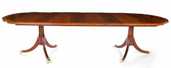 Appraisal: Federal style mahogany dining table by Hekman Furniture Co rectangular