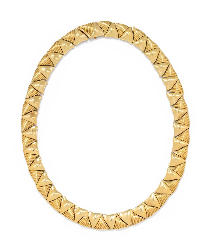 Appraisal: YELLOW GOLD COLLAR NECKLACE YELLOW GOLD COLLAR NECKLACE Consisting of