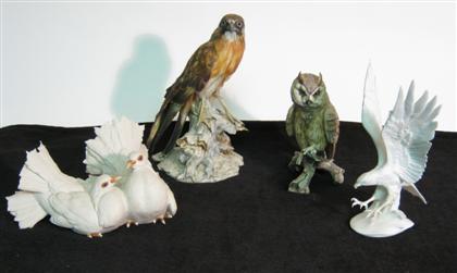 Appraisal: Group of bisque birds owl doves eagle and a hawk