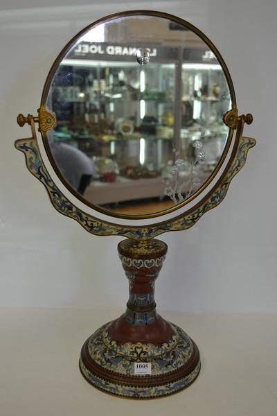 Appraisal: LARGE CLOISSONE TABLE MIRROR WITH PRECIOUS STONE INSERTS