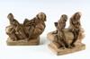 Appraisal: PAIR TERRACOTTA FIGURINES - French Anthropomorphic Caricatures of a Monkey