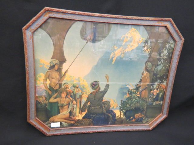 Appraisal: Maxfield Parrish or Atkinson Fox Print Arabic scenes with semi-nude