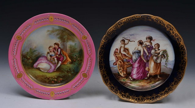 Appraisal: A MEISSEN STYLE CABINET PLATE painted with three female figures