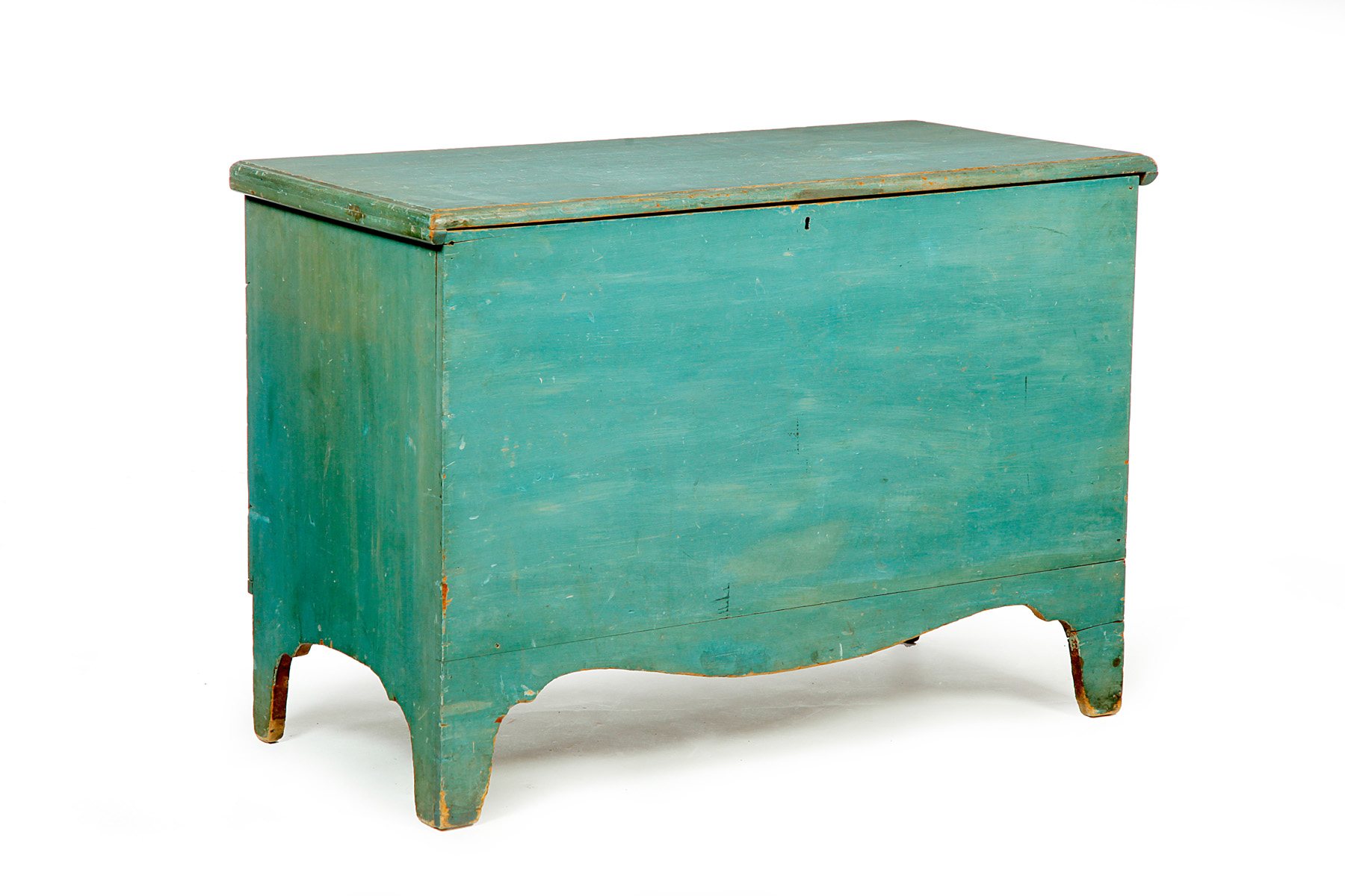 Appraisal: PAINTED NEW ENGLAND BLANKET CHEST Early th century pine Six-board