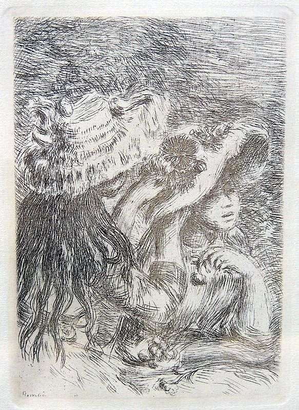 Appraisal: Pierre-Auguste Renoir Etching Pierre-Auguste Renoir Etching Chapeau Epingle - tall