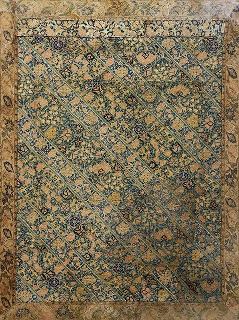 Appraisal: AN ANTIQUE PERSIAN EMBROIDERED FRAGMENT the diagonal pattern set within