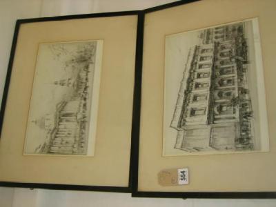 Appraisal: WILLIAM WALCOTT London Street Scenes two etchings signed in pencil