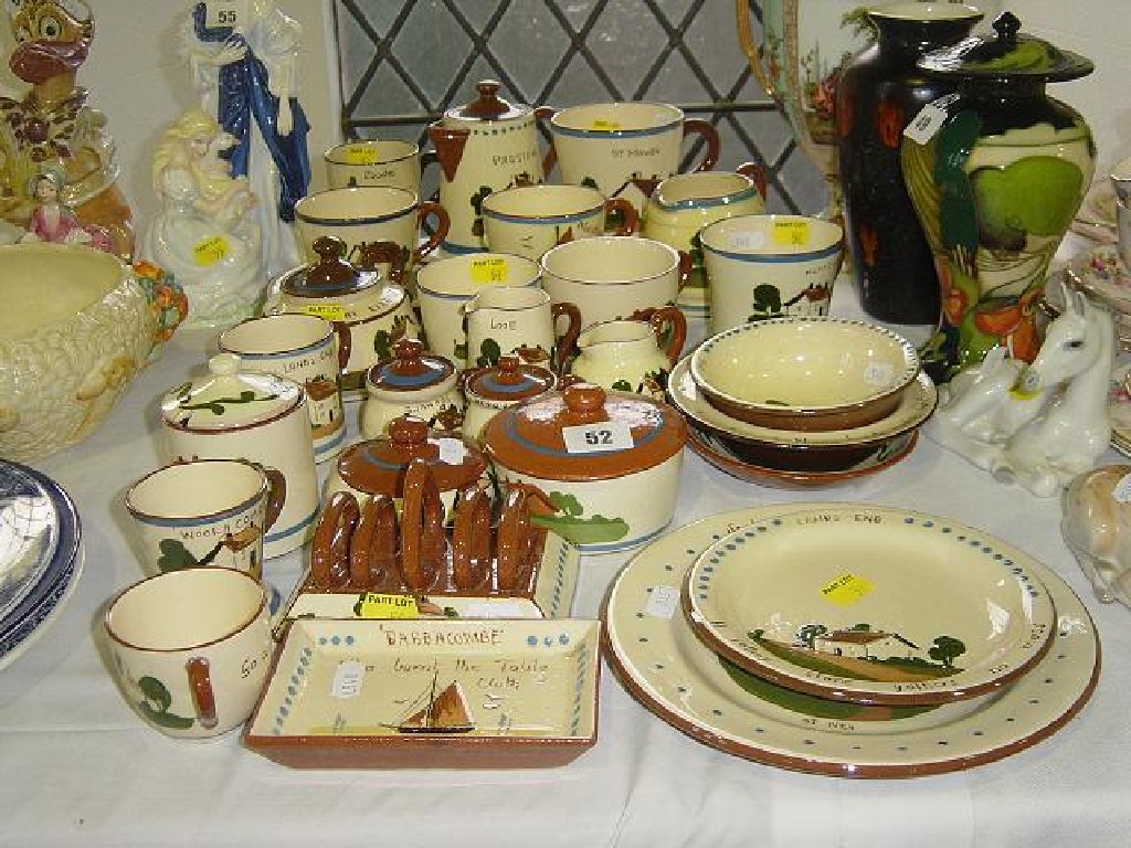 Appraisal: A quantity of Torquay wares comprising a toast rack inscribed