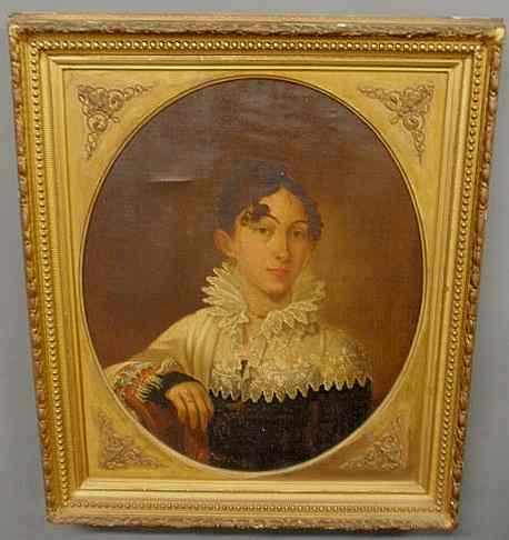 Appraisal: Oil on canvas portrait c of Maria Reakirt Klett -