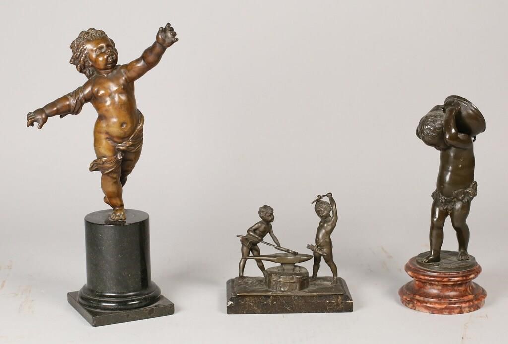 Appraisal: bronze putti statues Bronze after Claudel Michel Clodion French -