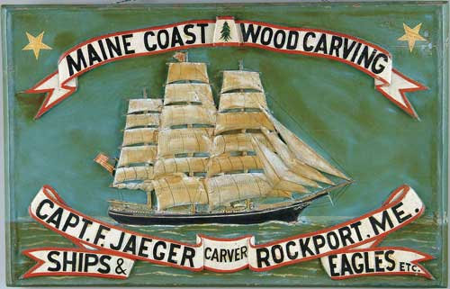 Appraisal: FABULOUS STATE OF MAINE CARVED AND PAINTED TRADE SIGN Outstanding