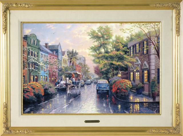 Appraisal: THOMAS KINKADE COLOR LITHOGRAPH ON CANVAS California born titled Charleston