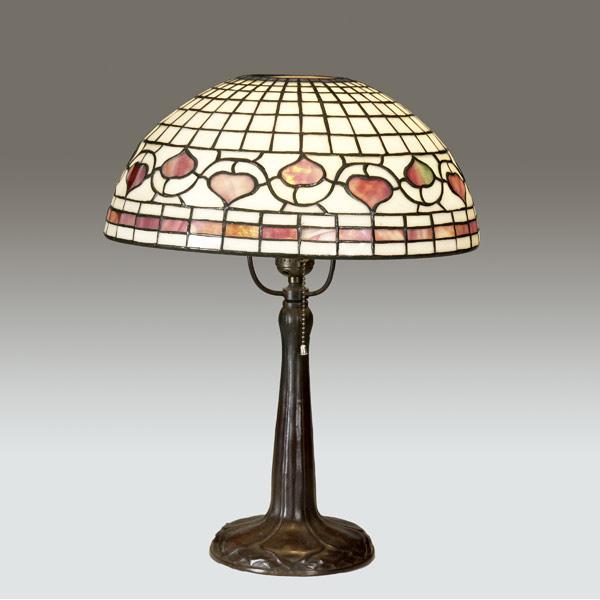 Appraisal: A H FREEMAN HANDEL Table lamp with a contemporary leaded