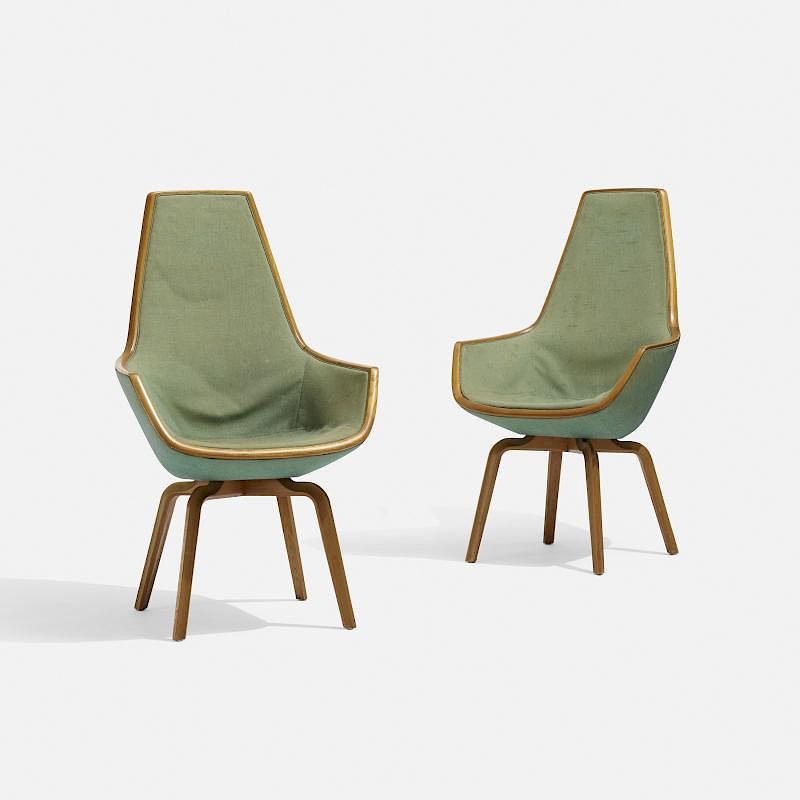 Appraisal: Arne Jacobsen pair of Giraffe chair from the SAS Royal