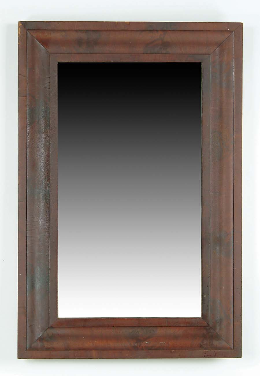 Appraisal: EMPIRE OGEE MAHOGANY RECTANGULAR MIRROR Old dark finish SIZE x