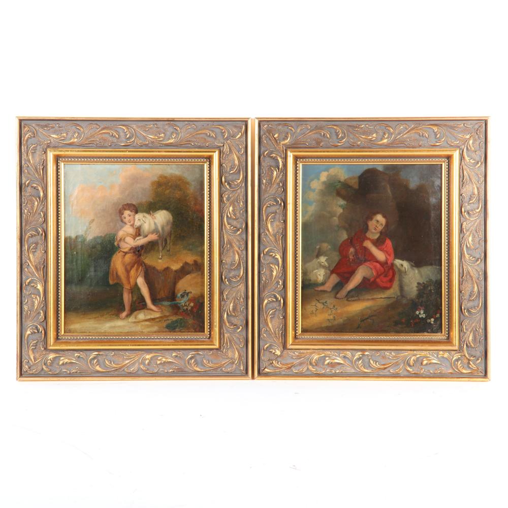 Appraisal: PAIR ITALIAN SCHOOL TH CENTURY ECCE AGNUS DEI LAMB OF