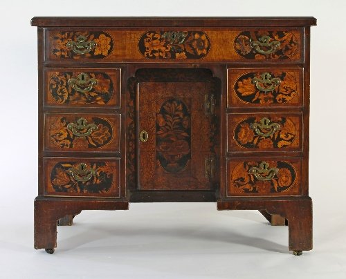 Appraisal: An th Century and later marquetry kneehole desk the top