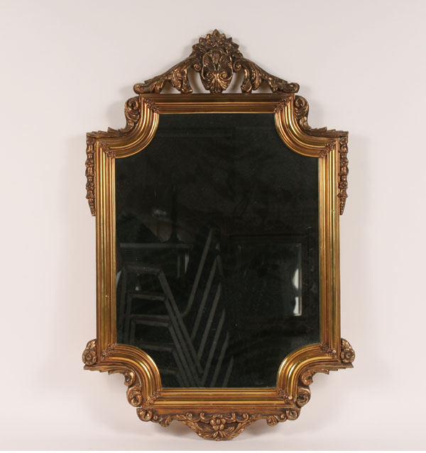 Appraisal: Mirror in gilt gessoed frame floral scrolls H x W