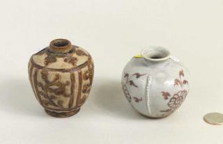 Appraisal: Two Thai Sawankhalok Pottery Vases Two Thai Sawankhalok pottery vases