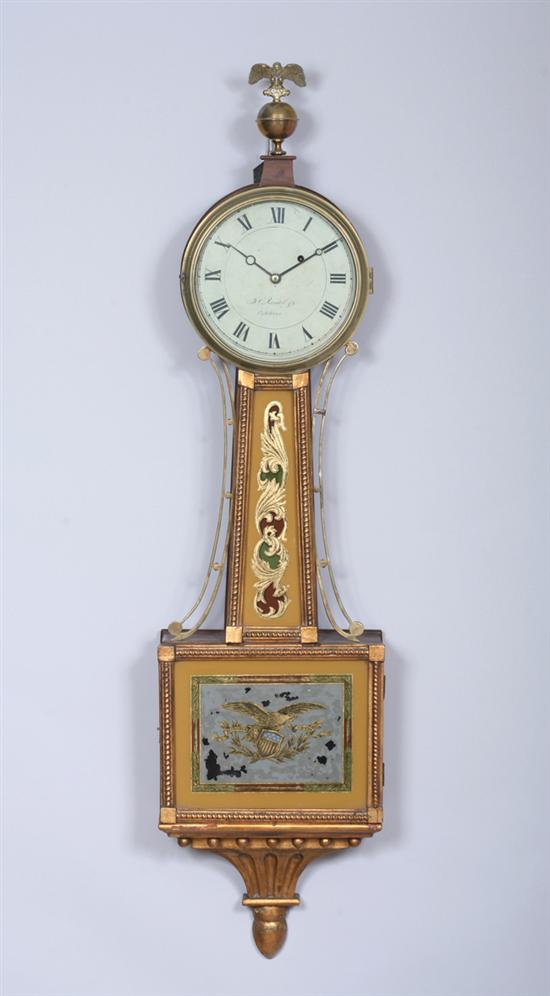 Appraisal: AMERICAN FEDERAL BANJO CLOCK th century by J Randell Co