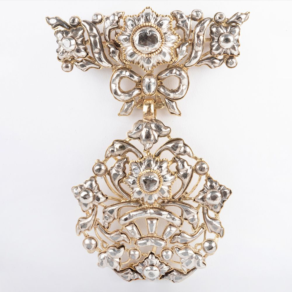 Appraisal: Silver-Gilt Diamond Brooch Silver-Gilt Diamond Brooch x in dwts p