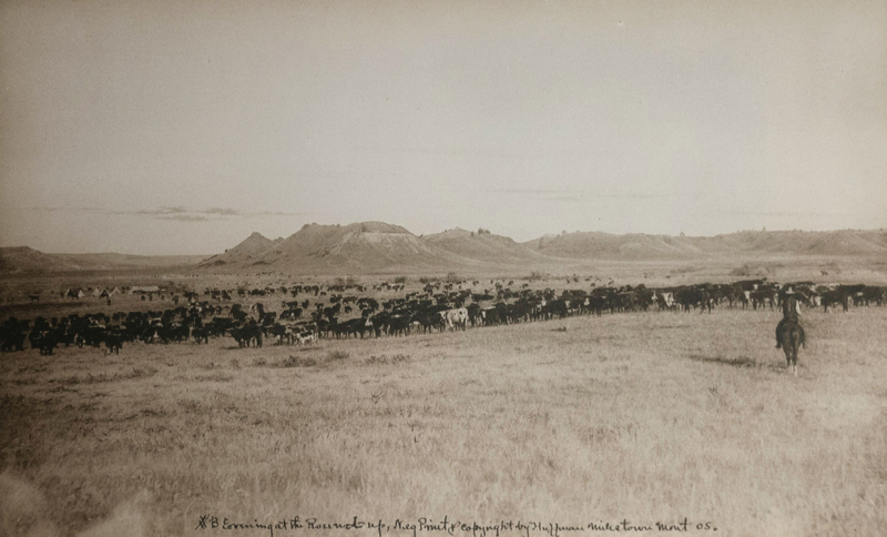 Appraisal: HUFFMAN COWBOYS THE ROUNDUP MONTANA Collotype print Unmounted X inches