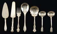 Appraisal: SEVEN STERLING SILVER SERVING PIECES Lot includes Two - English