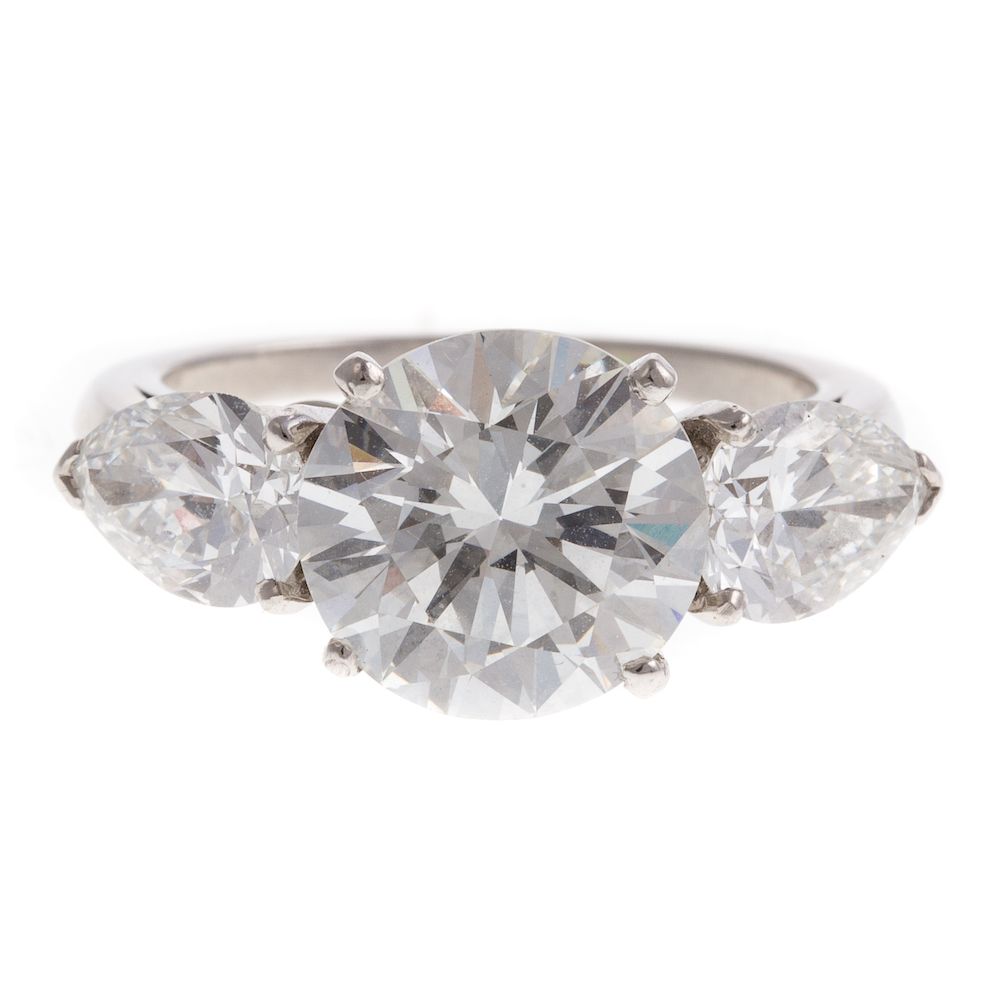 Appraisal: An Impressive ct Diamond Ring in Platinum Platinum ring featuring