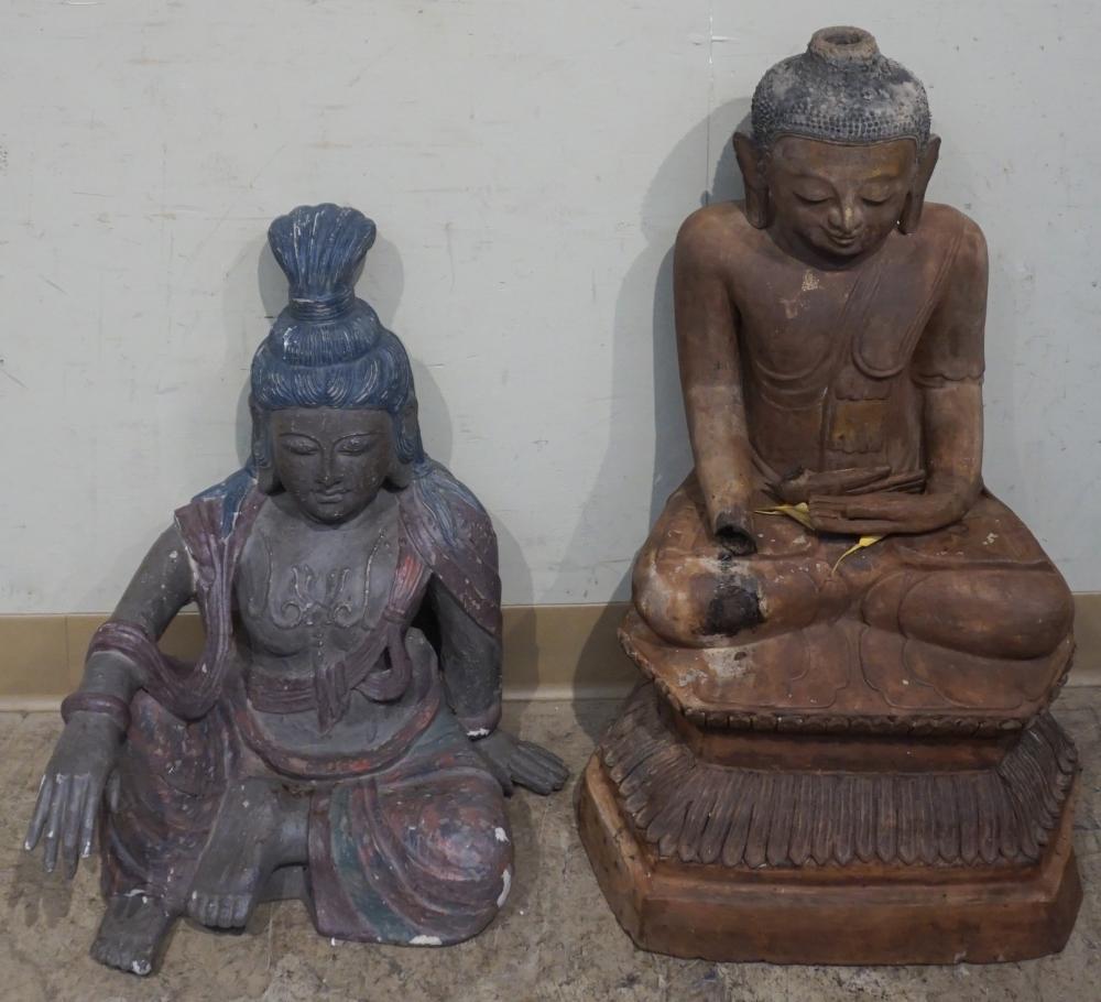 Appraisal: Two Plaster Figures of the Buddha