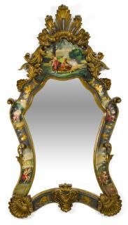 Appraisal: A CONTINENTAL STYLE PAINTED MIRROR A CONTINENTAL STYLE PAINTED MIRROR