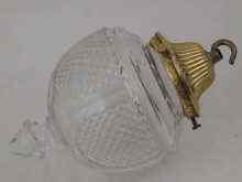 Appraisal: A cut glass pendant lamp with gilt fittings cm dia