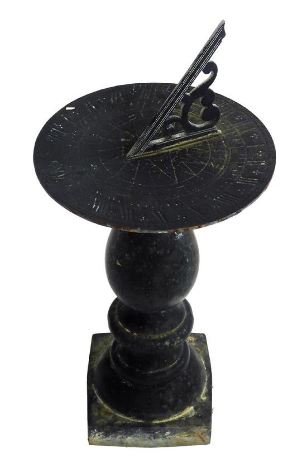 Appraisal: GARDEN Colonial Williamesburg sundial metal dial and pedestal light wear