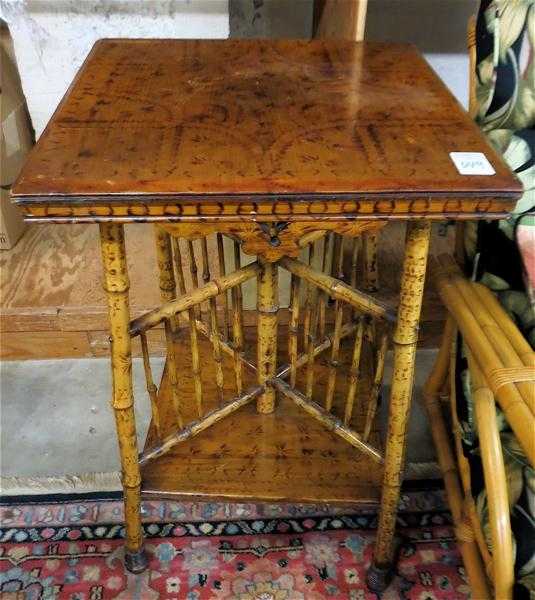 Appraisal: VICTORIAN MAPLE AND BAMBOO LAMP TABLE English late th century