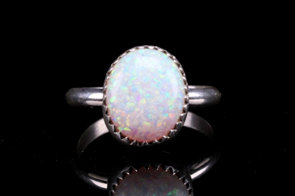 Appraisal: Navajo Sterling Silver and Opal Ring Included in this lot