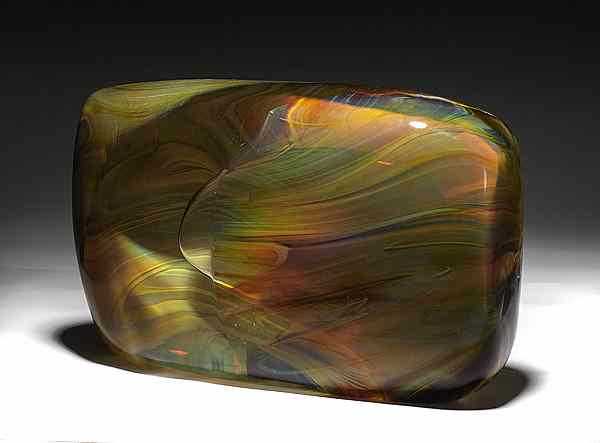 Appraisal: Loredano Rosin Art Glass Sculpture Italian a rectangular Stone form