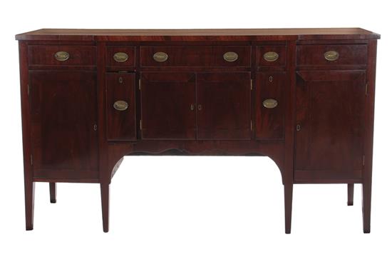 Appraisal: Late Federal mahogany sideboard circa breakfront top above configuration of