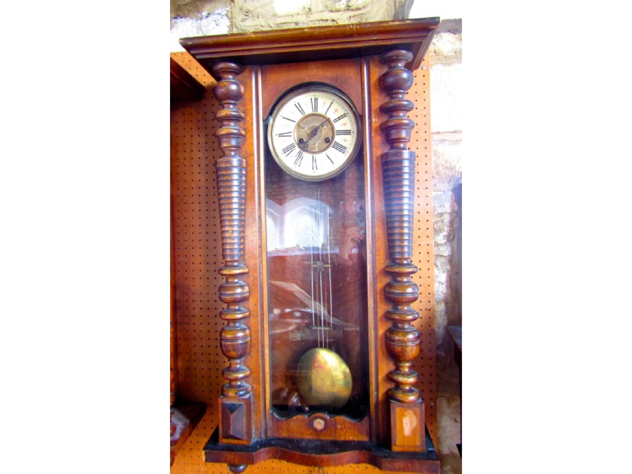 Appraisal: A th century walnut wall clock the case with split