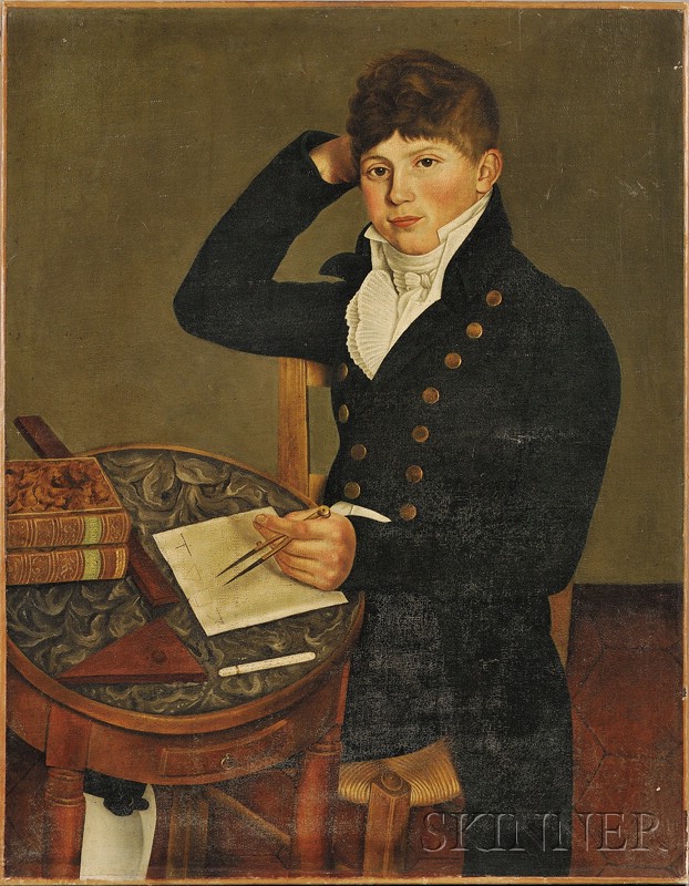 Appraisal: Possibly American School Early th Century Portrait of a Young